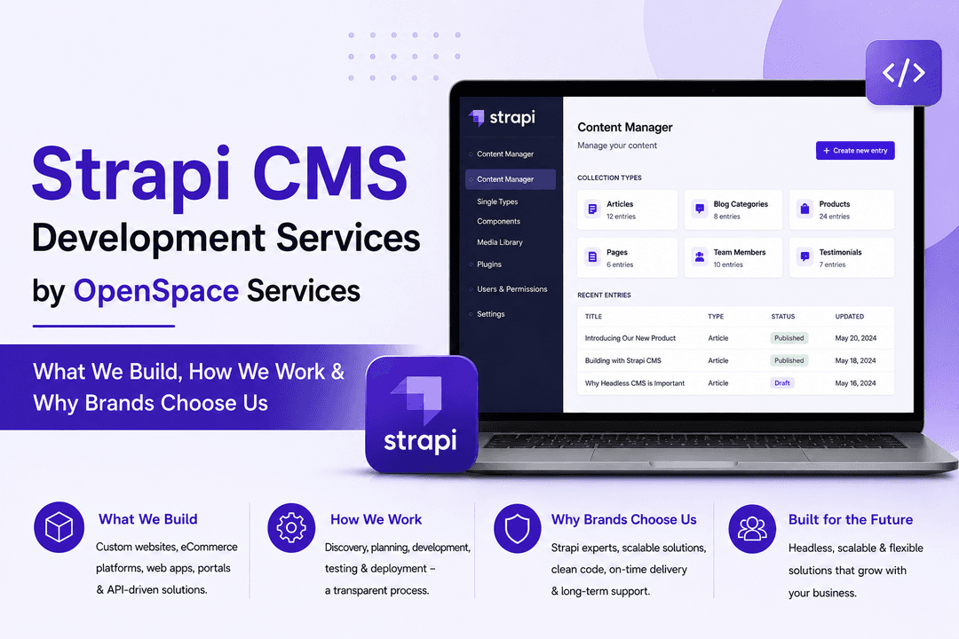 Strapi CMS Development Services by OpenSpace Services: What We Build, How We Work & Why Brands Choose Us 